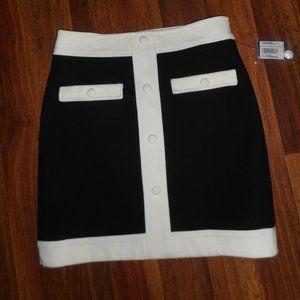 NWT Black & Cream INC Mod Retro 1960's style skirt, size 4